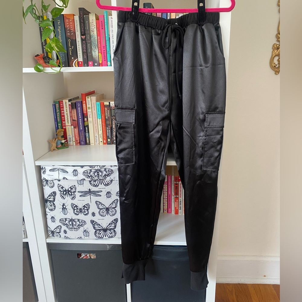 Aerie Satin Cargo Joggers